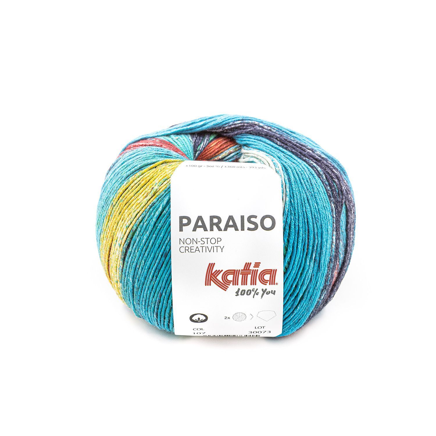 Hilo algodon multicolor ganchillo dos agujas Katia