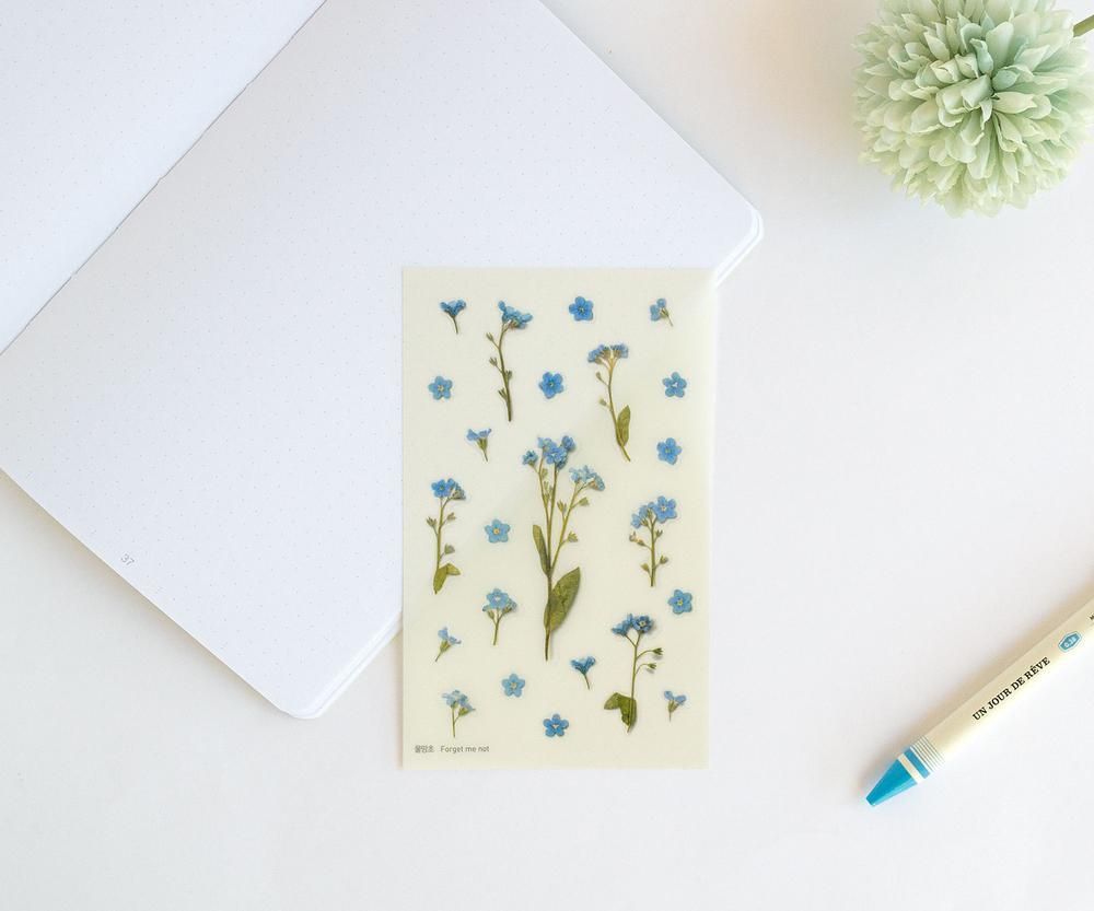 Pegatinas diseño flores prensadas - Nomeolvides