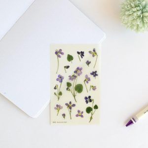 Pegatinas diseño flores prensadas - Violeta