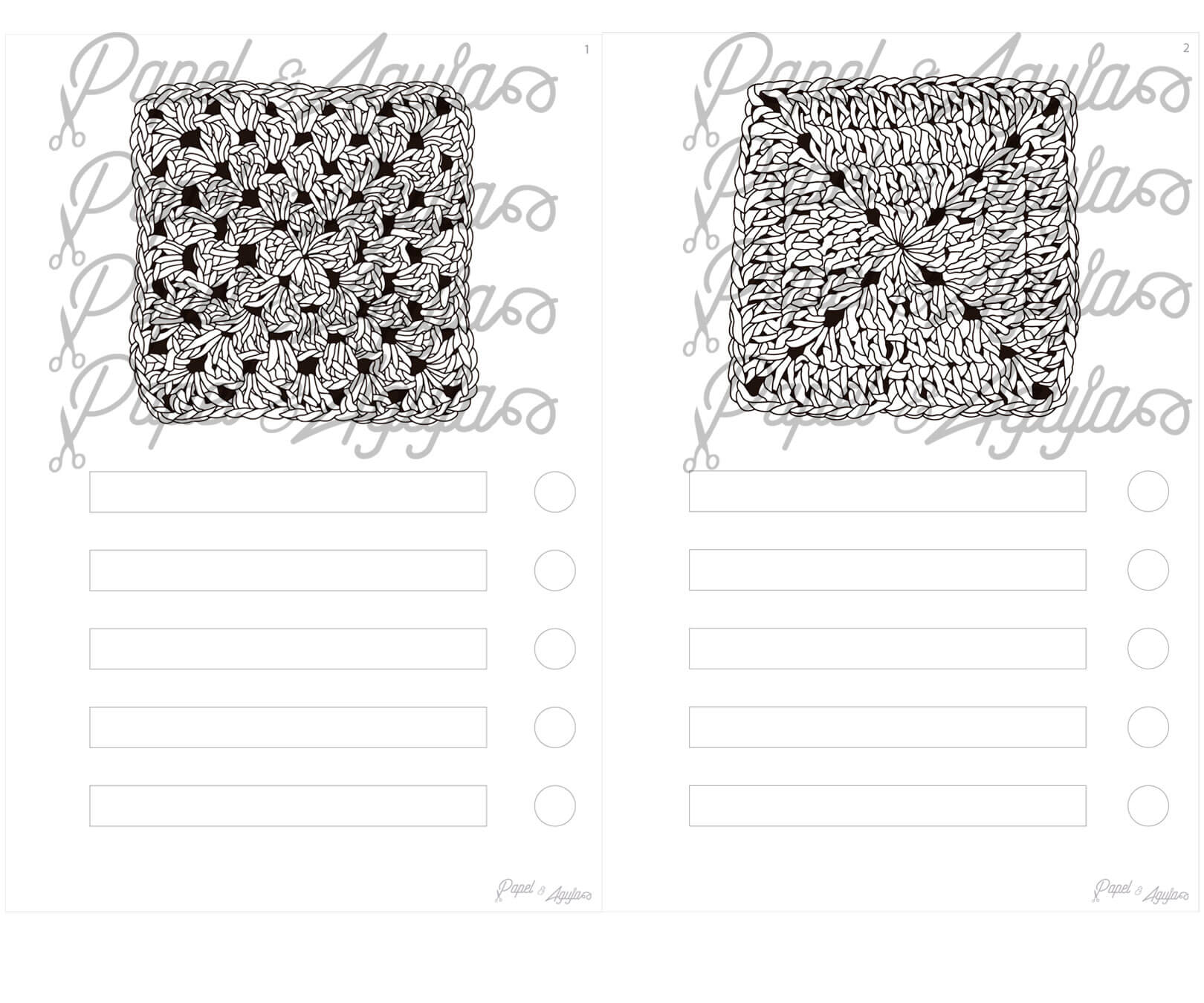 cuadrados de la abuela a crochet