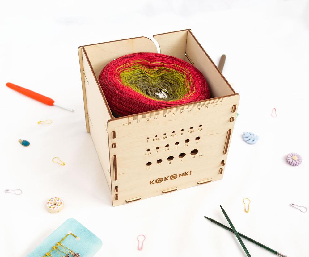 caja dispensadora de lana