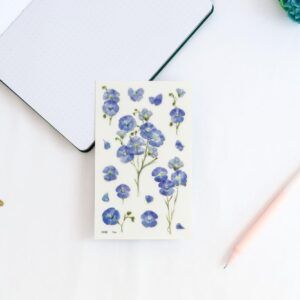 Pegatinas diseño flores prensadas - Flor de lino