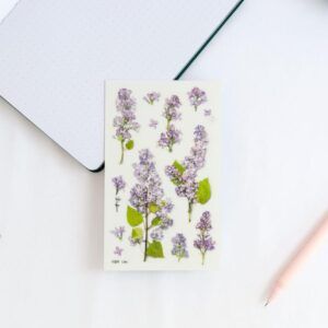 Pegatinas diseño flores prensadas - Lilas