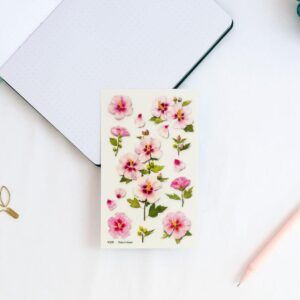 Pegatinas diseño flores prensadas - Rosa de Siria