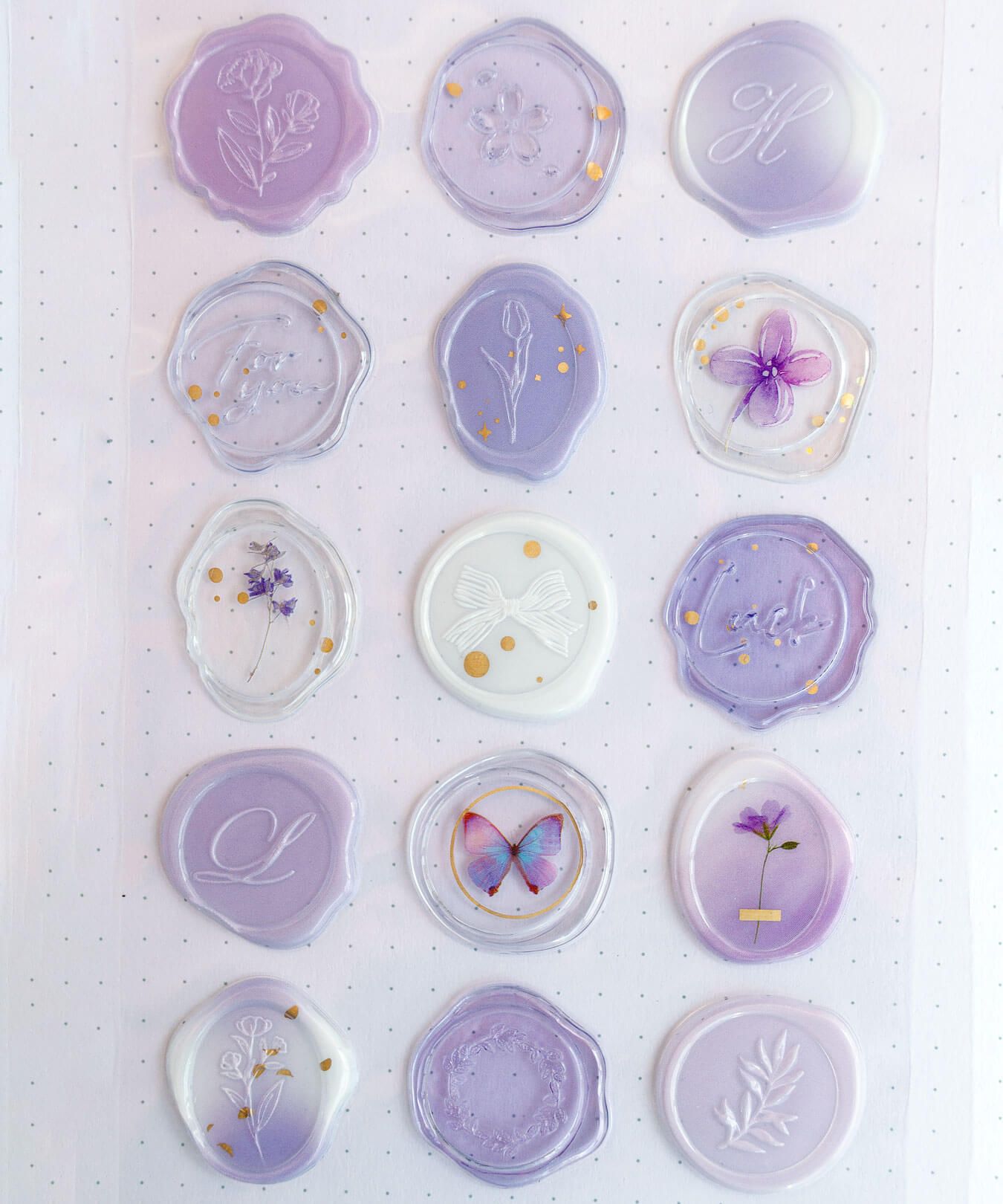 Pegatinas sellos cera - Milky purple - Imagen 2