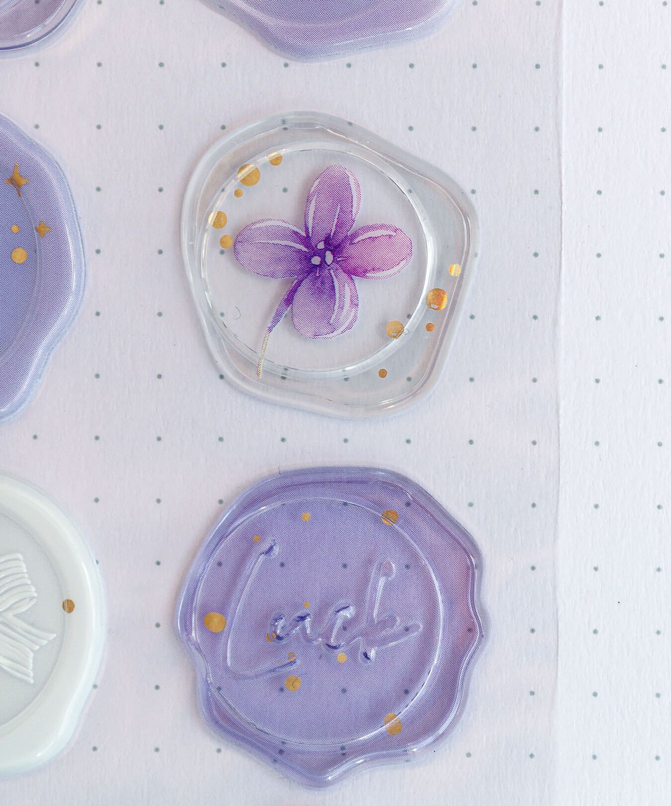 Pegatinas sellos cera - Milky purple - Imagen 5