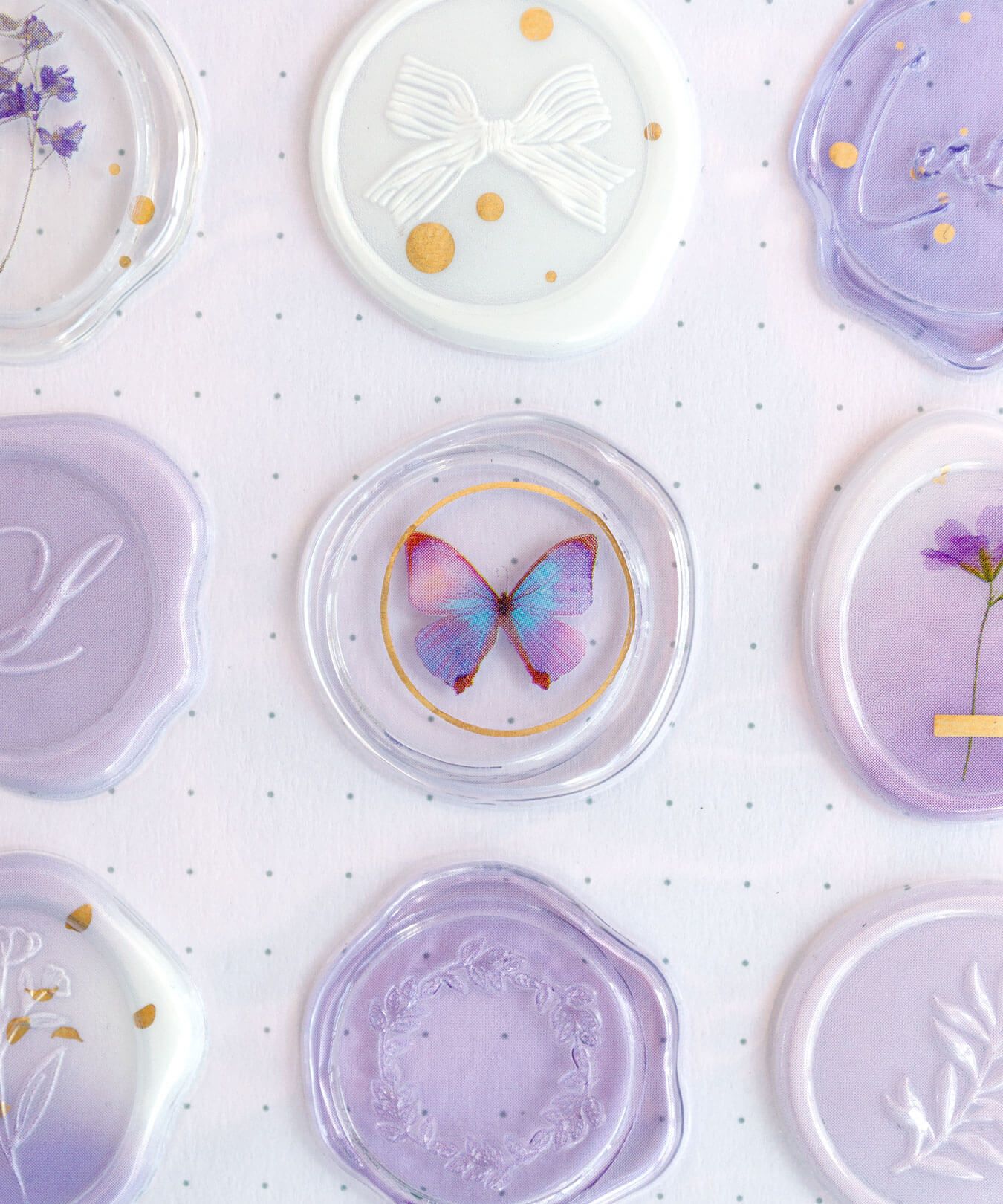 Pegatinas sellos cera - Milky purple - Imagen 3