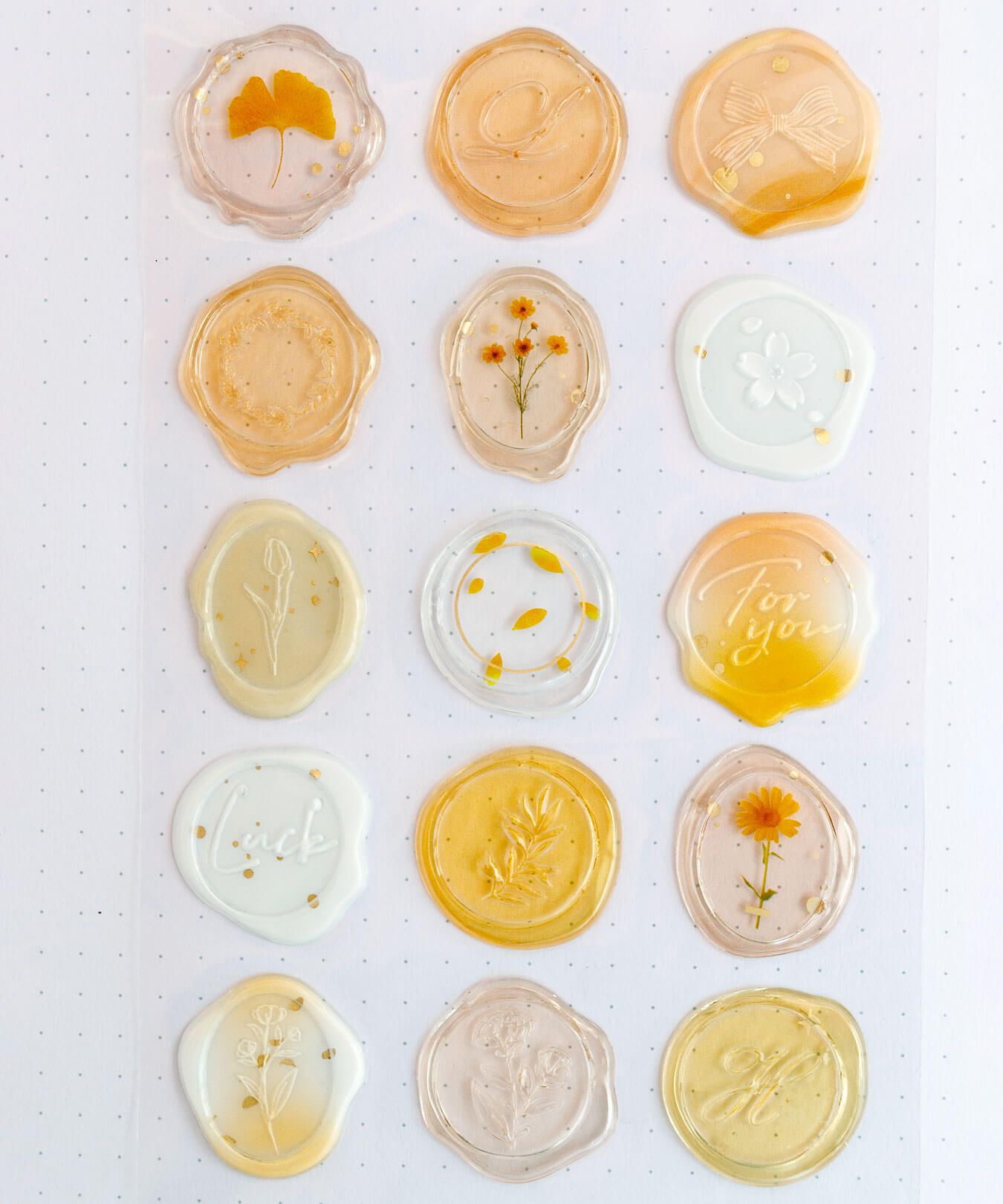 Pegatinas sellos cera - Milky yellow - Imagen 2