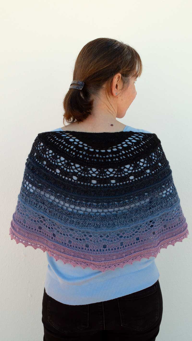 chal semicírculo prendas de crochet